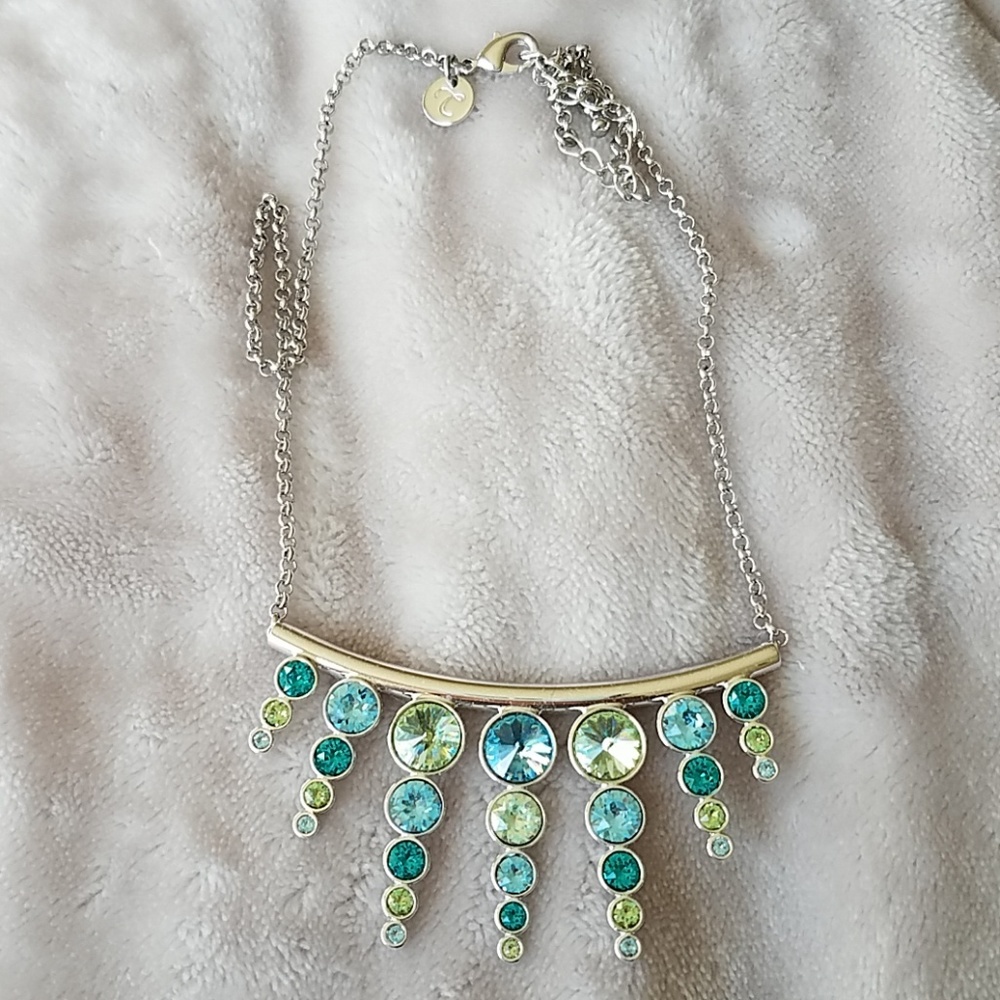 Touchstone Crystal Swarovski Blue Green Necklace